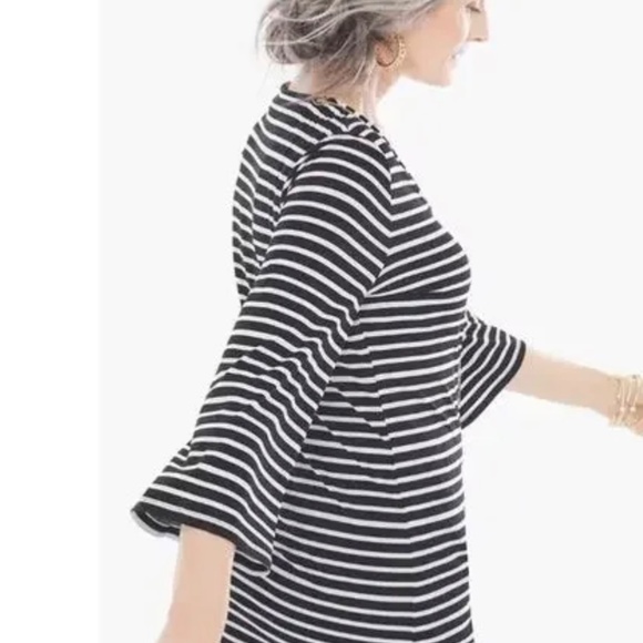 New Chicos Timeless Striped Necklace Top - Picture 3 of 3